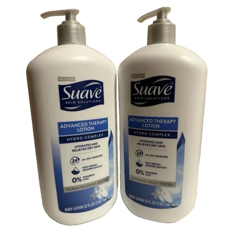 2 Lot Suave Jumbo Skin Solutions Advanced Therapy Lotion, Hydro Complex 32 Oz